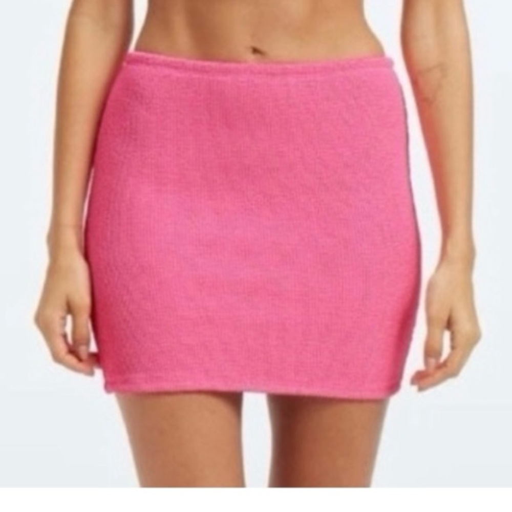 Good American Barbiecore NWOT Bubblegum Pink Good Always Fits Swim Skirt, SZ 1/2